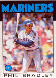 1986 Topps Baseball Cards      305     Phil Bradley